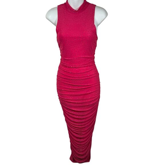 REVOLVE AFRM Sleeveless Sequin Long Dress Bodycon Barbie Pink Size Small NWT - Picture 3 of 7